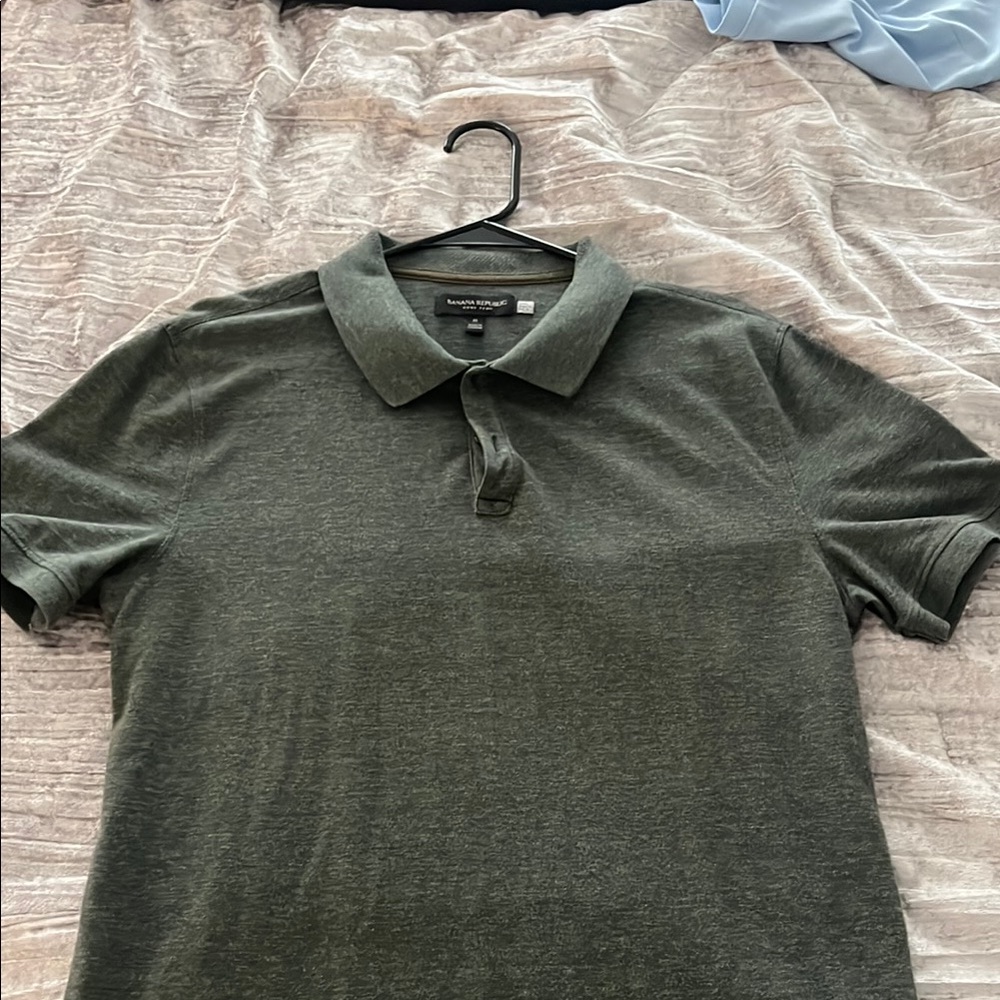 Banana Republic Green Polo Shirt Core Temp